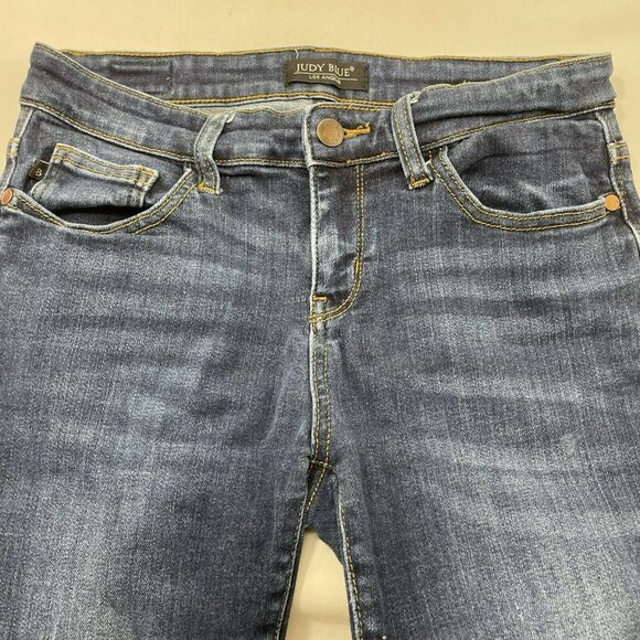 Judy Blue Skinny Slim Jeans Women Size 9/29 Fade Wash Distressed Moto Biker Rock - Picture 4 of 12